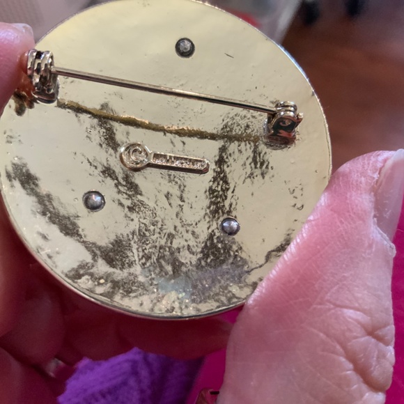 Hollycraft round orange & yellow gold-tone brooch and matching earrings P0001 - Picture 4 of 8